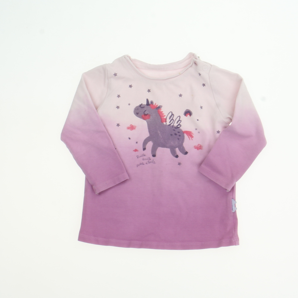 Souris Mini Girls Pink | Unicorn Long Sleeve T-Shirt size: 6-9 Months